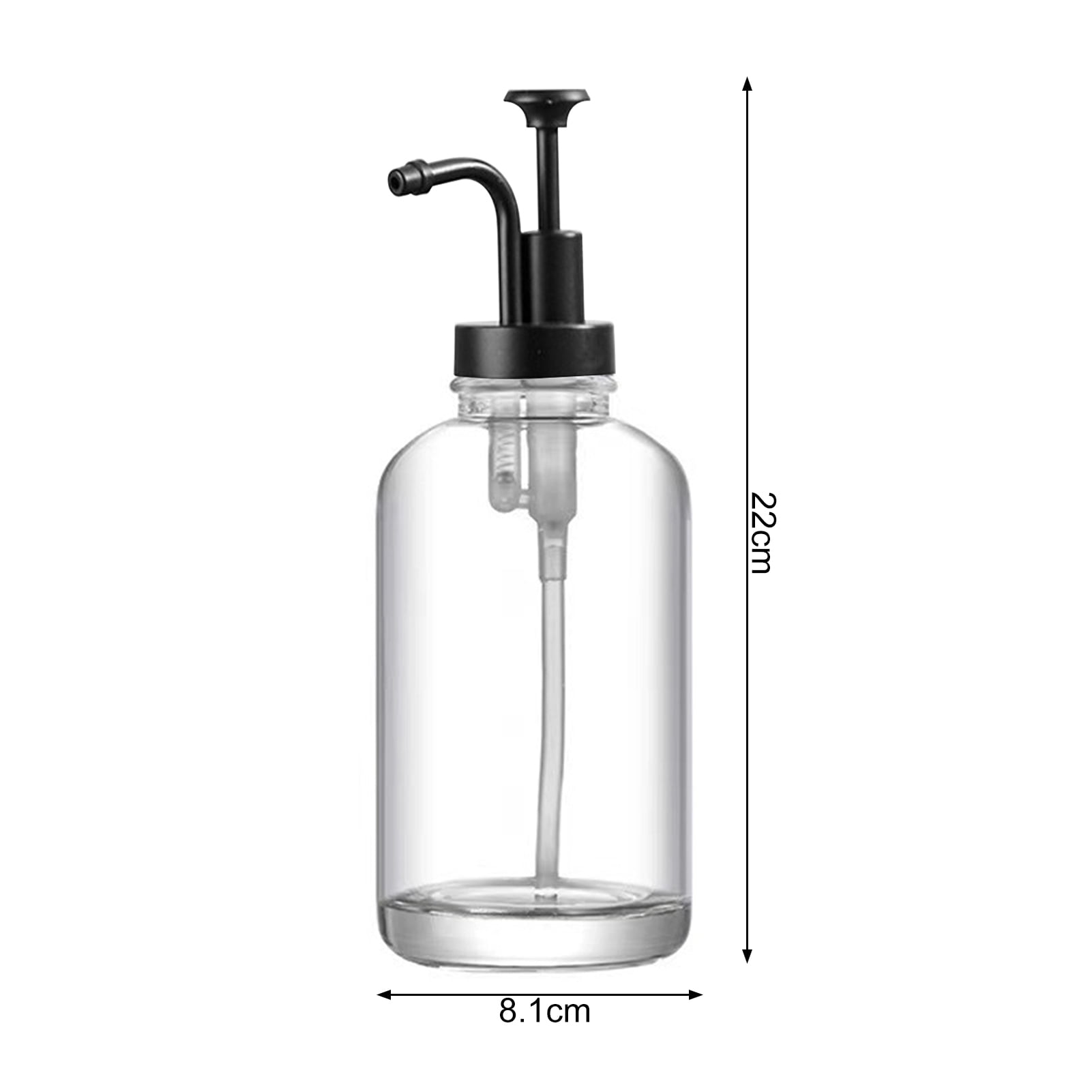 Naierhg 2Pcs 17oz Coffee Syrup Dispenser Clear Glass Syrup Pump Bottle Coffee Bar Accessories Shampoo Dispenser for Home Hotel Restaurant Black