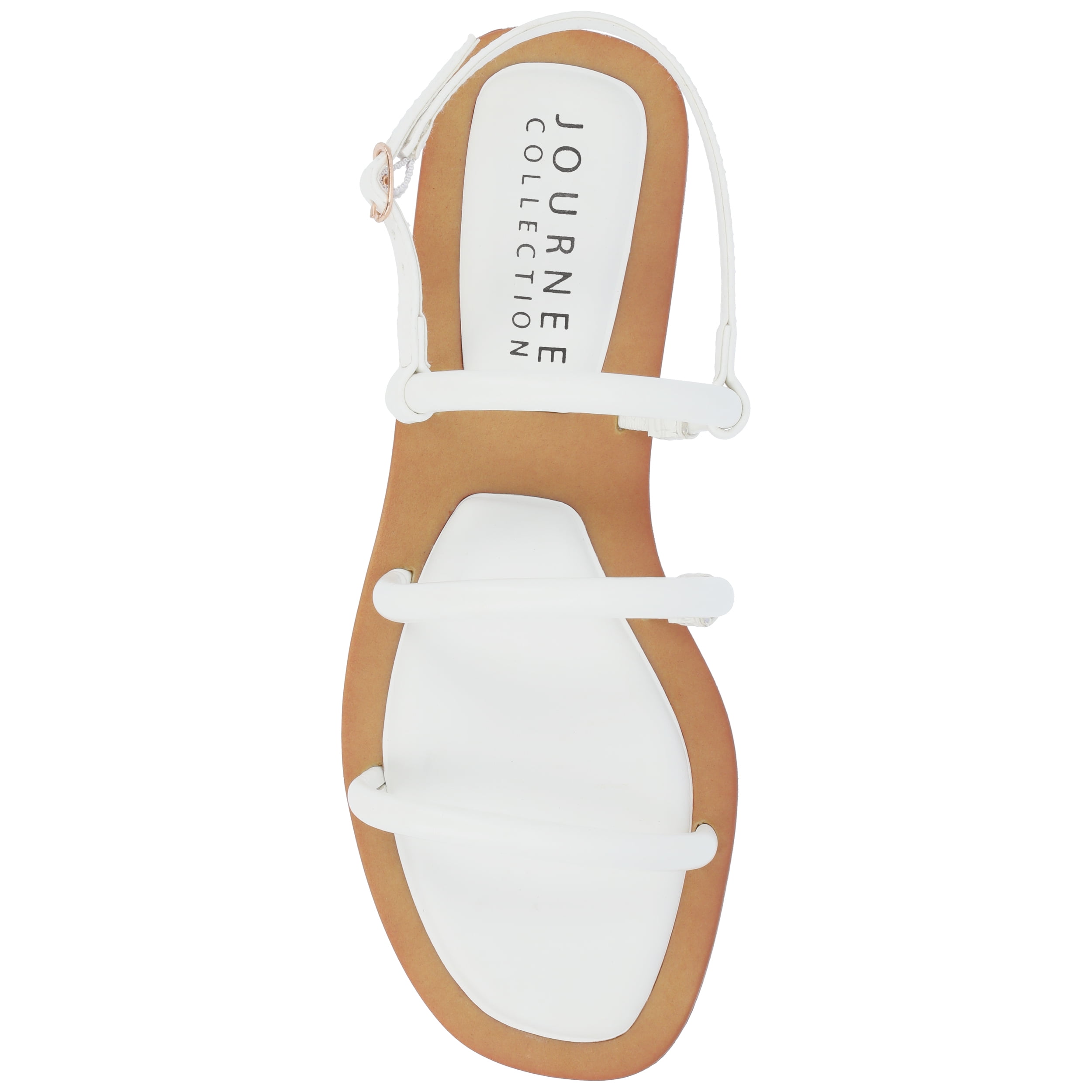 Journee Womens Karrio Buckle Sling Back Flat Sandals