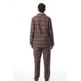 thumbnail image 2 of #FollowMe Mens Plaid Button-Front Flannel Pajama Set  Classic & Comfortable Sleepwear (Charcoal - Plaid, Small), 2 of 2