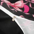 thumbnail image 4 of spefrowx Bow B Letter Bedding for Girls, Black Pink Watercolor Ribbon Duvet Cover Full, Black Reversible, 3 Pieces, 1 Duvet Cover and 2 Pillowcases, 4 of 6
