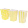 thumbnail image 1 of 48pcs Popcorn Carton Rugby Stripe Wave Dot Pattern Decorative Dinnerware for Birthday Parties / Baby Showers / Graduations (Yellow), 1 of 3