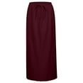 thumbnail image 4 of [Duplicate of 4963] Women's Linen Drawstring Maxi Skirt - High Waist A-Line Flowy Boho Long Skirt, Lightweight Polyester, Spring/Summer 2025, 4 of 5