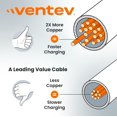 thumbnail image 2 of Cable de carga Ventev Chargesync Helix 14 USB-A a USB-C gris, 2 of 9