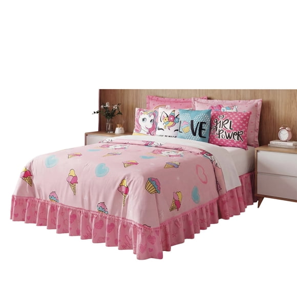 Colcha con Cojín Individual Elefantito Rosa Boni