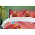 thumbnail image 4 of Ambesonne Birthday Duvet Cover Set, Cupcake Romantic, 2-Calking, Red Scarlet Blue, 4 of 7
