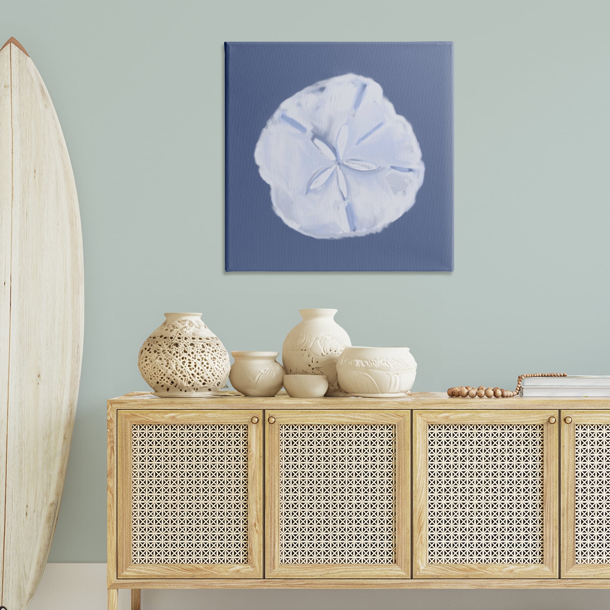 Stupell Industries Blue Nova Sand Dollar Animals & Insects Painting Gallery Wrapped Canvas Art Print Wall Art, 36 x 36