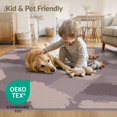 thumbnail image 4 of ODIKA 9'x12' Washable Area Rug Mauve Subtle Vintage Painterly Forms Muted Plum Balance Asymmetrical for Master Suite, California King, Under Bed, Non-Shedding, Easy Care, 4 of 7