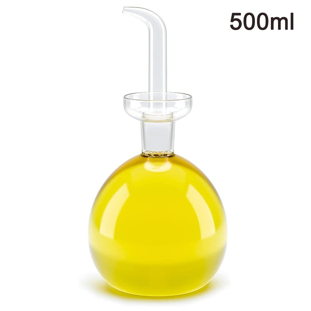 ELETON Cylindrical Olive Oil Dispenser Oil Bottle Glass with No Drip Bottle Spout Oil Pourer Dispensing Bottles for Kitchen Olive Oil Glass Dispenser to Control Cooking Vegetable Oil and Vinegar 
