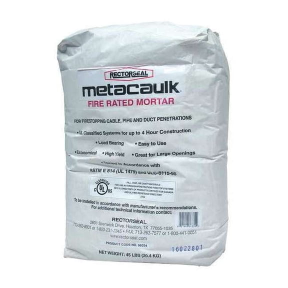 Metacaulk Fire Barrier Mortar,Bag,45 lb. 66334