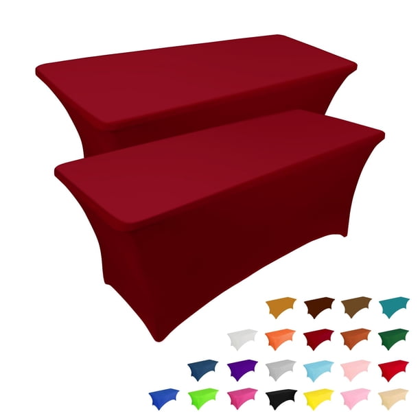 Mantel IVAPUPU, paquete de 2 unidades, 1,8 m, para mesa rectangular, color burdeos