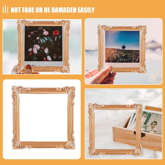 Mini Vintage Resin Picture Frame Small Embossed Photo Frame Antique Style Jewelry Display Holder Home Decor