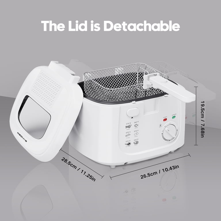 KEINVE 1500W Electric Deep Fryer with Adjustable Temperature