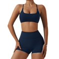 thumbnail image 2 of Conjuntos de entrenamiento for mujeres 2 piezas de talle alto sin costuras con sujetador deportivo acolchado conjuntos de ropa de gimnasio, 2 of 7