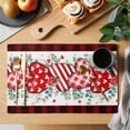 thumbnail image 2 of Valentine's Day Placemats Set of 8, Red Stripe Plaid Heart Rose Petals Leaf Plaid Non-Slip Place Mats Washable Table Mats for Kitchen Dining Table Decorations Indoor/Outdoor, 2 of 9