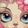 thumbnail image 6 of HAOXIT Fitted Round Tablecloth Kitten,Cute cat Kitty Heart Pink Flower Quote Table Cover,Elastic Edged Table Cloth Fits Round Tables 54-58, 6 of 8