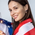 thumbnail image 4 of Crystal Hoop Earrings For Women American Flag Colors Inside Out Silver Plated Earring Jewelry Gift, 4 of 5