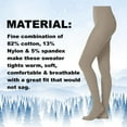 thumbnail image 3 of EMEM Apparel Girls' Kids Children's Junior's Flat Knit Cotton Sweater Winter School Uniform Opaque Footed Tights Hosiery Stockings Sand 10-12, 3 of 5