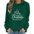 thumbnail image 4 of Women's Crewneck Sweatshirt Holiday, Vacation Graphic Tees Tops Fall Fashion Long Sleeve Pullover Green-1 XS, 4 of 6