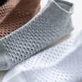 thumbnail image 5 of 5 pairs Soft Summer Breathable Sweat-absorbing Low Tube Men Ankle Socks Mesh Boat Sock Mesh Men Short Socks GREY, 5 of 8