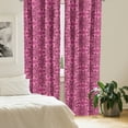 thumbnail image 2 of Ambesonne Floral Window Curtains, Oriental Ornamental Flower, Each 28" W x 63" L, Pink Dark Magenta, 2 of 4