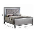 thumbnail image 5 of Textured Queen King Size Bed with Silver Trim Accents, Beige, 5 of 6