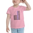 thumbnail image 3 of American Flag Blue Line Funny Toddler T-Shirts for Boys Girls (Pink, 4T), 3 of 5