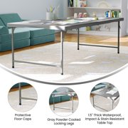 Flash Furniture 4.93-Foot Kid's Granite Gray Plastic Folding Table