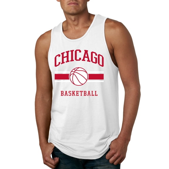 Wild Bobby City of Chicago CHI Basketball Fantasy Fan Sports Mens Tank Top, White, Small