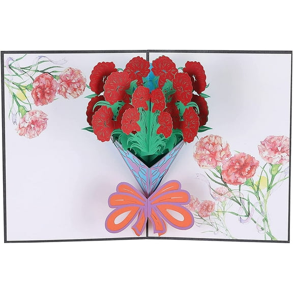 Mr. Pen- Pop Up Flower Card, Paper Flower Bouquet, 3D Pop Up Greeting Cards