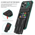 thumbnail image 3 of SaniMore for iPhone 14 Pro 6.1" Upgraded Military Shockproof Case, Rugged PC Back & TPU Bumpers Case with Invisible Sliding Card Slot & Kickstand Shockproof Protective Case, Darkgreen, 3 of 10