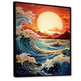 thumbnail image 2 of Designart "Reflections Papercut Coastal Sunrise painting I" Landscape & Nature Floater Framed Canvas Print, 2 of 7