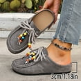 thumbnail image 5 of Xfvqtps Womens Moccasin Shoes Beaded Ethnic Style Flat Shoes Casual Comfortable Slip on Shoes with Soft Sole Gray, 5 of 9