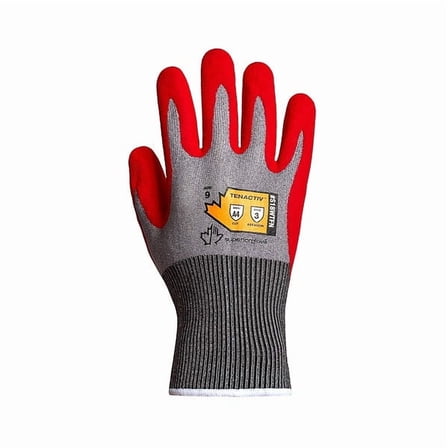 Tenactiv Work Gloves,Nitrile,XL,Red/Gray,PR S18WTFN-10
