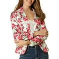thumbnail image 2 of Allegra K Women's Allover Long Sleeve Notched Lapel Open Front Blazer, 2 of 6