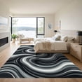 thumbnail image 3 of ODIKA 3'x5' Machine Washable Non-Slip Area Rug, Abstract Black High Traffic Rug, Gray, 965272, 3 of 7