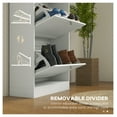thumbnail image 4 of Narrow Shoe Storage Cabinet for Entryway with 3 Drawers and Adjustable Shelves, Shoe Rack Organizer for 18 Pairs of Shoes, White, 4 of 9