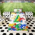 thumbnail image 4 of Erosebridal Letter A Soccer Ball Print Twin Sheet Sets, Sports Monogram Bedding for Kids Boys and Girls, 1 Flat Sheet, 1 Fitted Sheet and 1 Pillowcase, 4 of 6