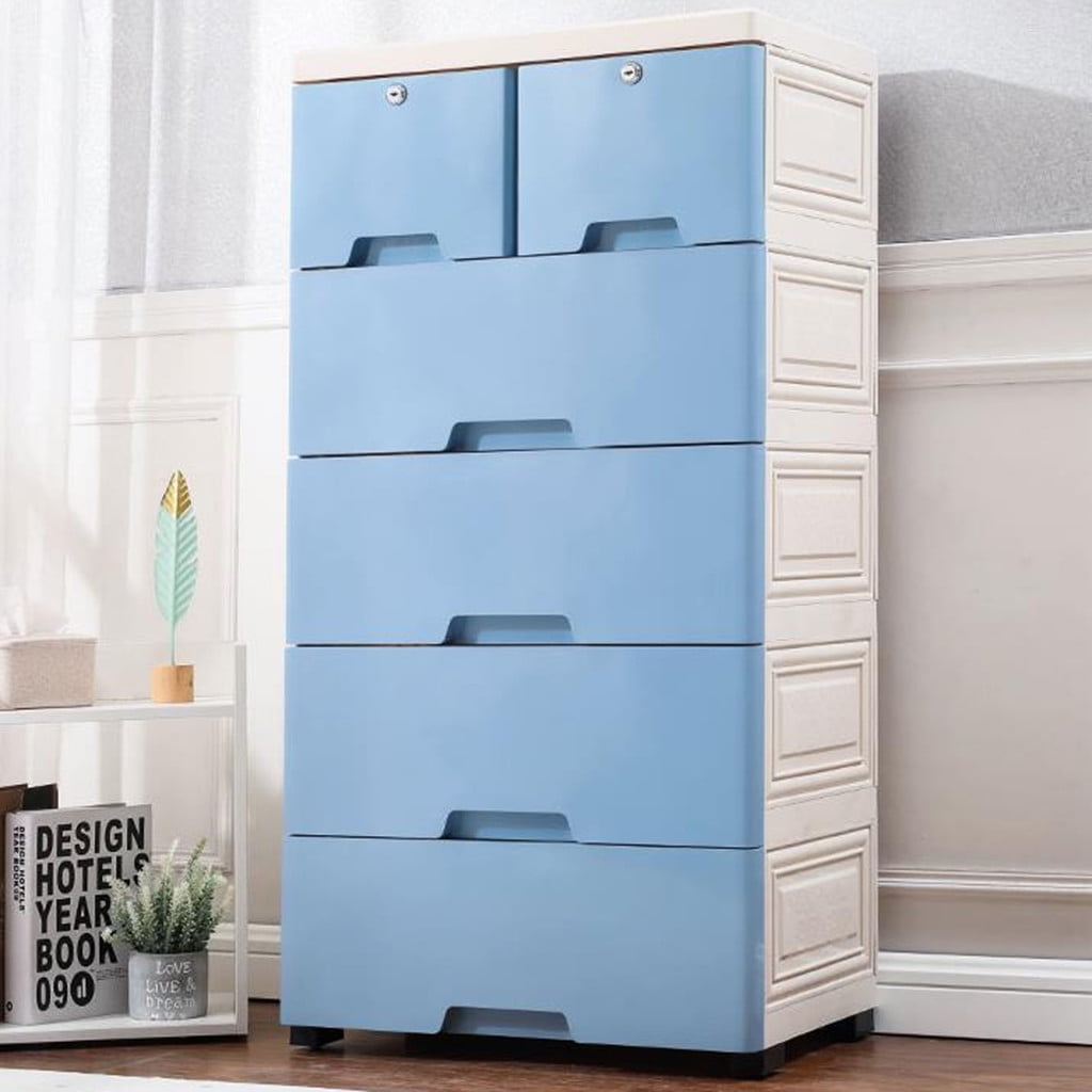 Hotwon Plastic Drawers Dresser Storage With 6