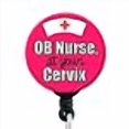 thumbnail image 2 of Bobine de Badge Rétractable - Infirmière OB à Votre Cervicale Rose - Porte-Badge, 2 of 4