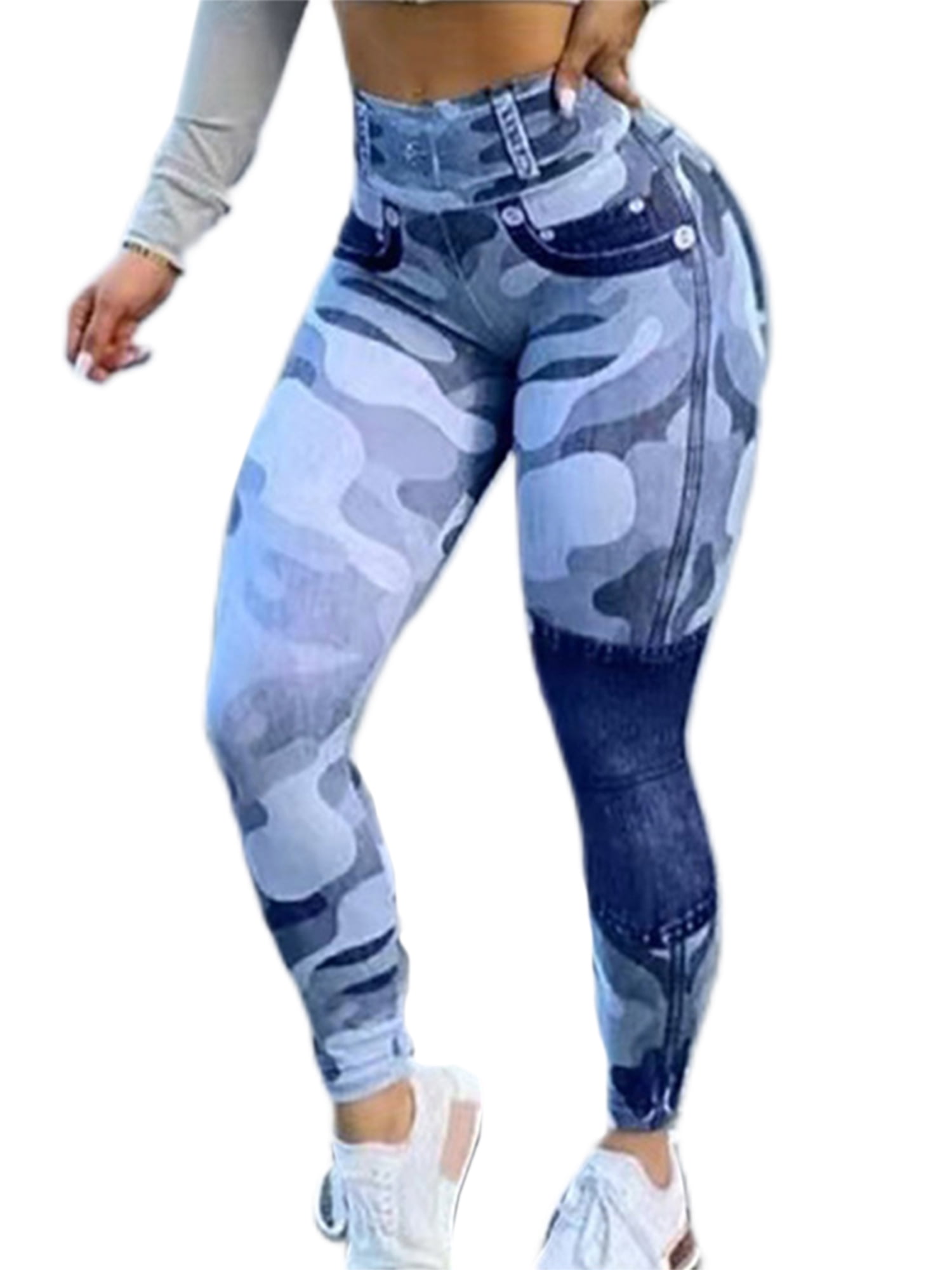 Blue Camo Workout Pants