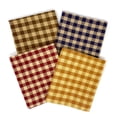 thumbnail image 5 of Primitive Assorted Brown Red Blue Gold Homespun Plaid Gingham Homespun Cotton Fabric Bundle - Set of 4 Fat Quarters by JCS, 5 of 5