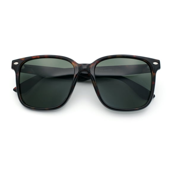 Classic Retro Stylish Hipster Fashion Oversized Horn Rim Plastic Sunglasses Tortoise - Green