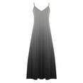 thumbnail image 4 of Blmnix Flowy Sparkly Dresses for Women Gradient Slip Dress Skirts Tea-Length Sleeveless V-Neck Gray Spring Dress,S, 4 of 5