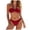 Wine, variant on Women & Teen Girl Bikini Sets Tie Back Bathing Suit Push Up V Neck Two Piece Bathing Suit Summer Swimsuit (Black, M)