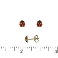 thumbnail image 2 of 18K Solid Yellow Gold Small Red Enamel Lady Bug Post Earrings, 2 of 3