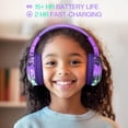 thumbnail image 4 of Auriculares Bluetooth QearFun para niños con micrófono USB C 5.3 BT, 4 of 7