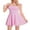 Pink, variant on Women’s Vintage A-line Dress, Short Sleeve Ruched Bust Solid Color Flowy Mini Dress