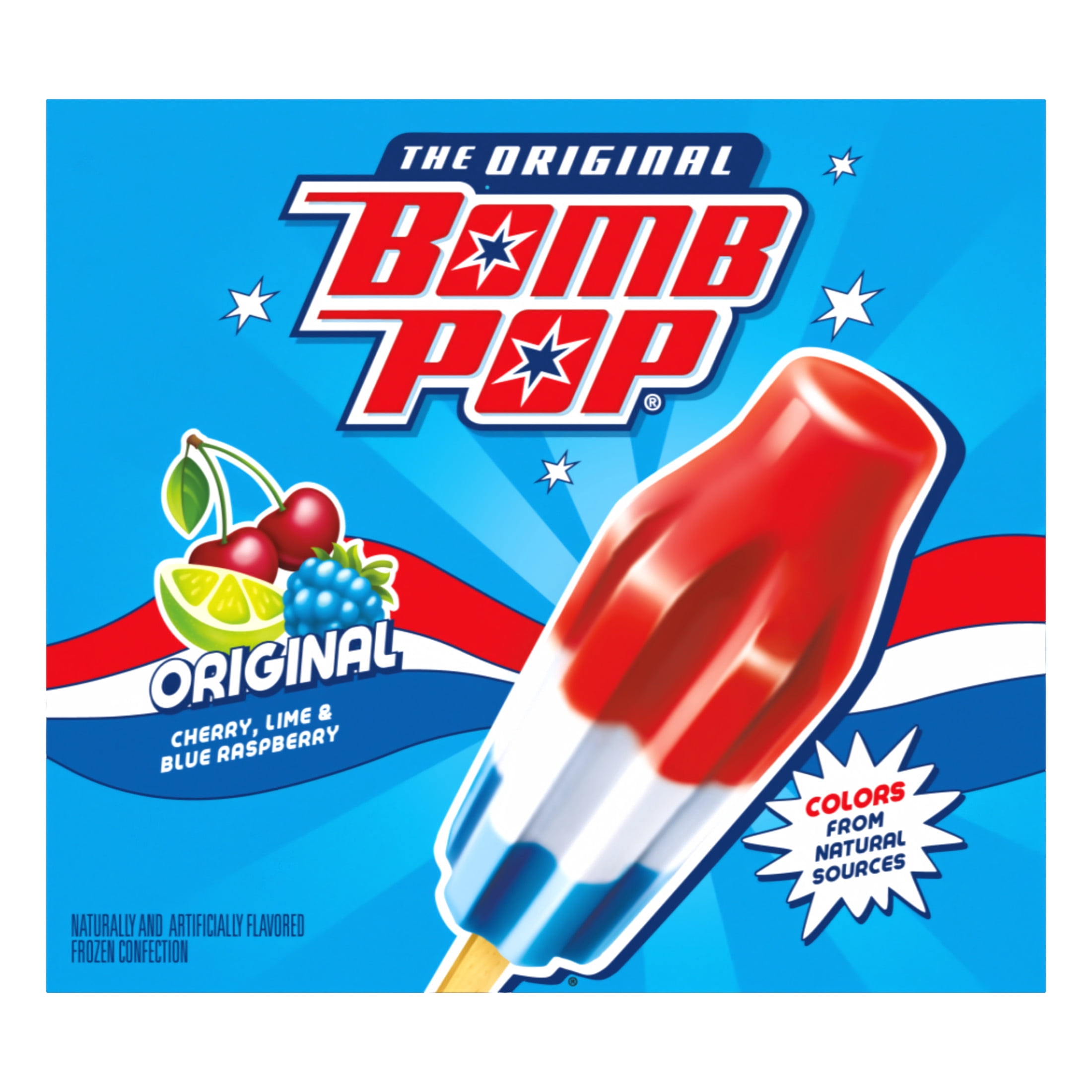 Bomb Pop Original Freeze Ice Pops, Frozen Freezer Dessert, 24 Pack