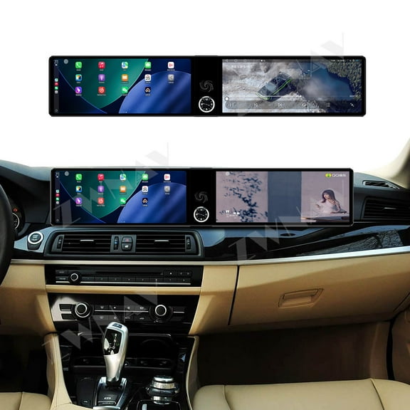 ZWNAV Dual 12.3 inch Screen Carplay Android 14 Car GPS Navigation for BMW 5 Series 2010-2017 CIC NBT Head Unit Multimedia Player Car Radio