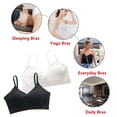 thumbnail image 5 of MANJIAMEI Bralettes Bandeau Bra Workout Crop Tank Top Bra Removable Padded Sports Bra for Women Girls 2 Pack Black+White, 5 of 7